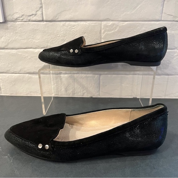 Alex Marie sz 6 Ryann black leather pointy toe ballet flats - Picture 4 of 15
